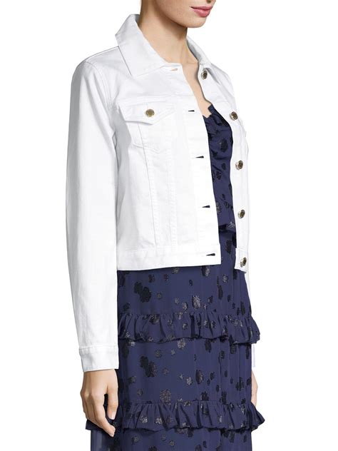 michael kors white jean jacket|michael kors white denim jacket.